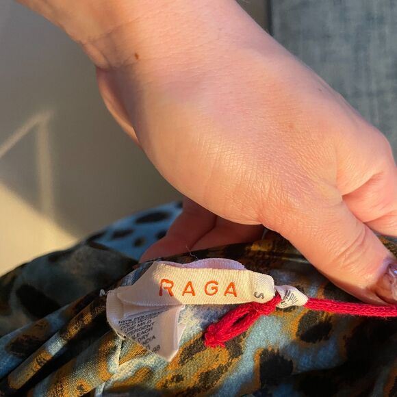 Raga Leopard Sleeveless Adjustable Loose Jumpsuit Blue Brown Small - Picture 7 of 10